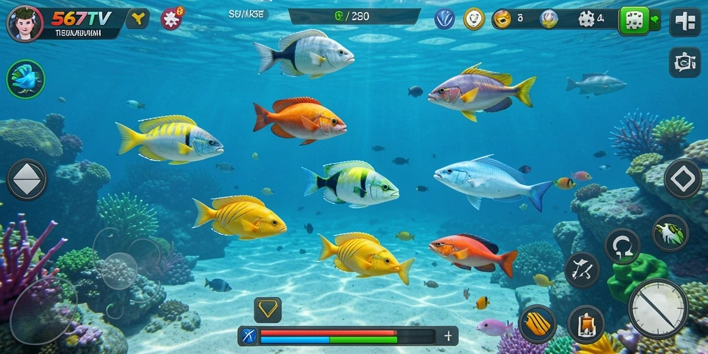 Screenshot utama 567TV menampilkan gameplay seru Tembak Ikan.