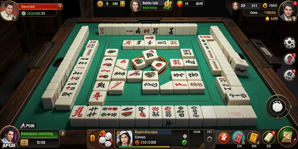 Tampilan gameplay Mahjong yang seru dan menantang di AP686.