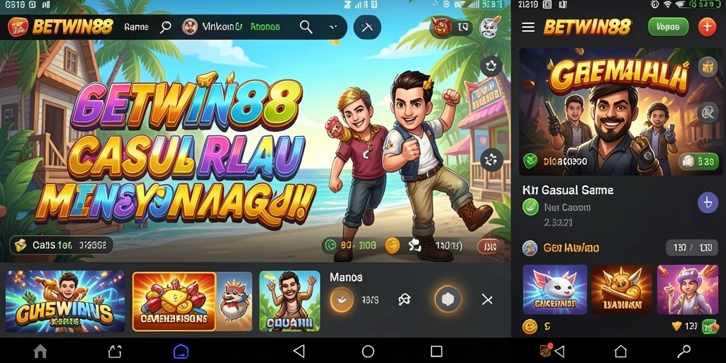 Tampilan gameplay BETWIN88 yang ceria dan interaktif.