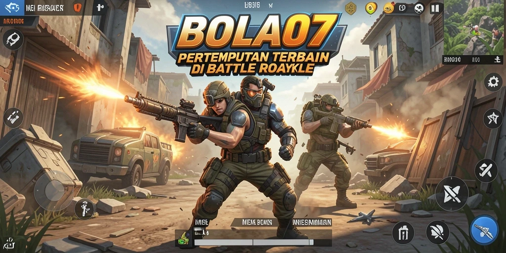 Gameplay BOLA07 yang intens dan menarik dalam mode Battle Royale.