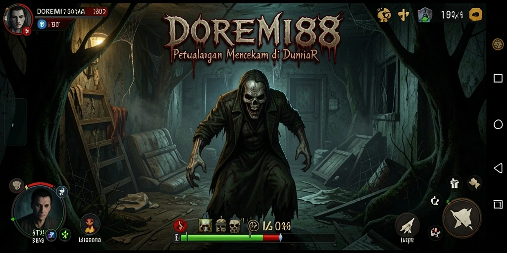 Screenshot DOREMI88 menampilkan suasana menakutkan dan gameplay Horror yang intens.