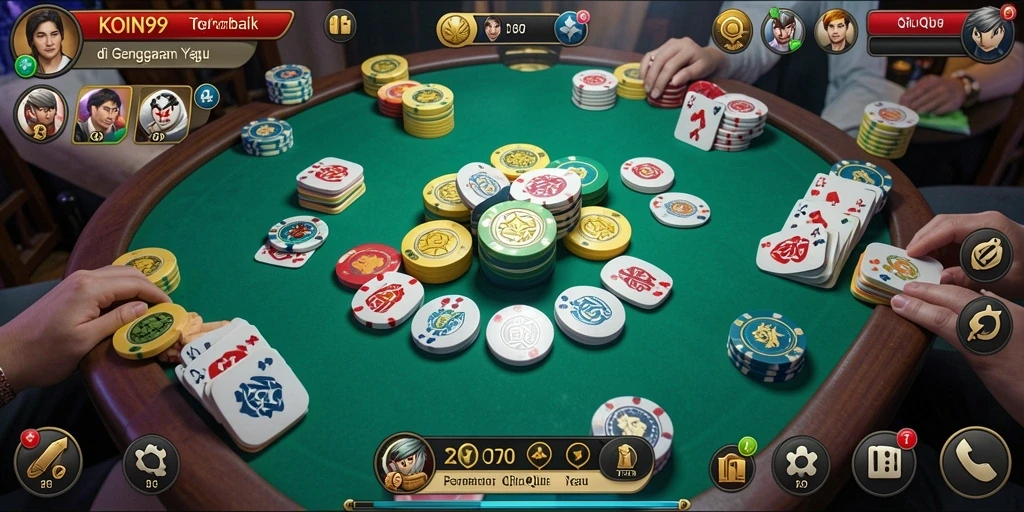 Tampilan menarik gameplay QiuQiu di KOIN99.