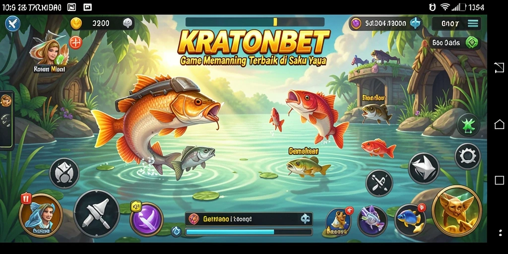 Gameplay seru dalam KRATONBET saat menangkap ikan besar.