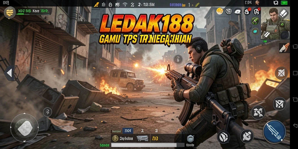 Screenshot LEDAK188 menampilkan gameplay menegangkan di medan perang.