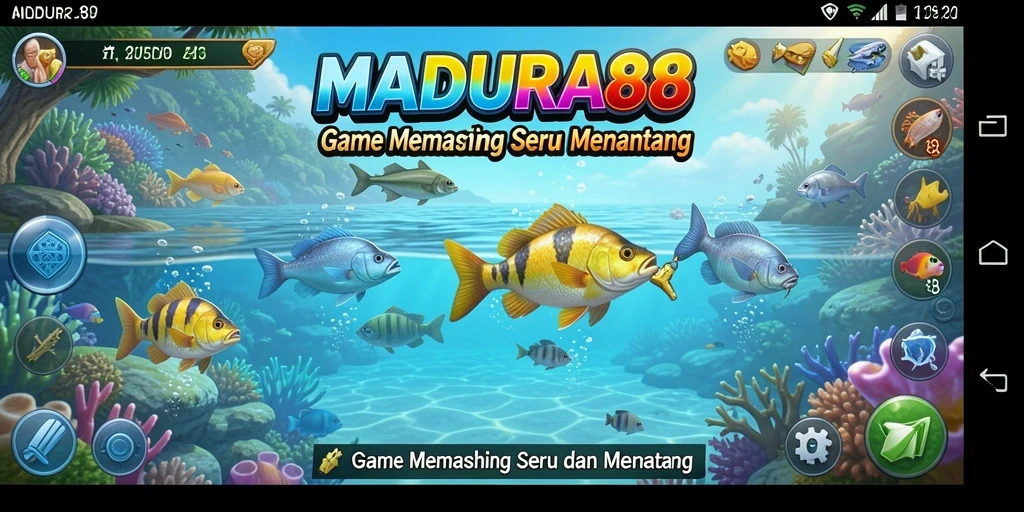 Tampilan gameplay MADURA88 menampilkan aksi memancing yang mendebarkan.