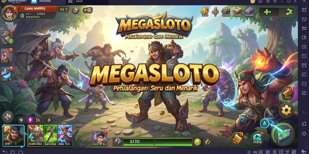 Tampilan gameplay seru di MEGASLOTO dengan aksi pertarungan yang mendebarkan.