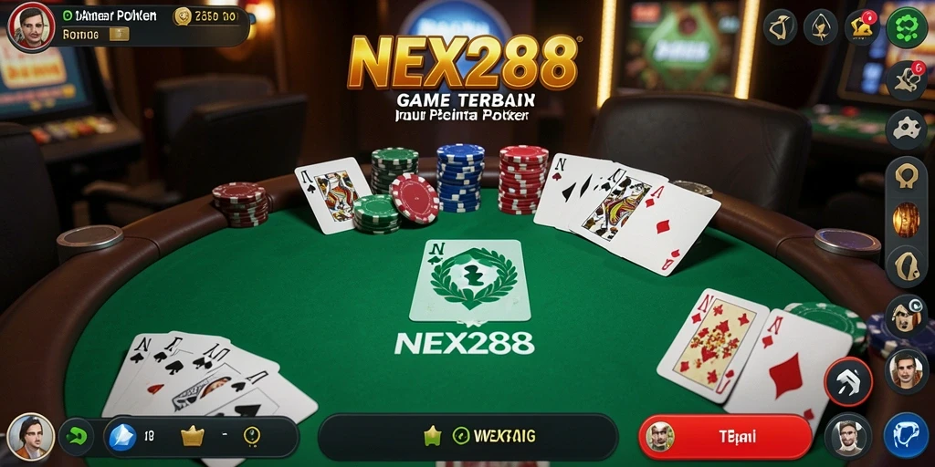Tampilan gameplay Poker yang menegangkan di NEX288.