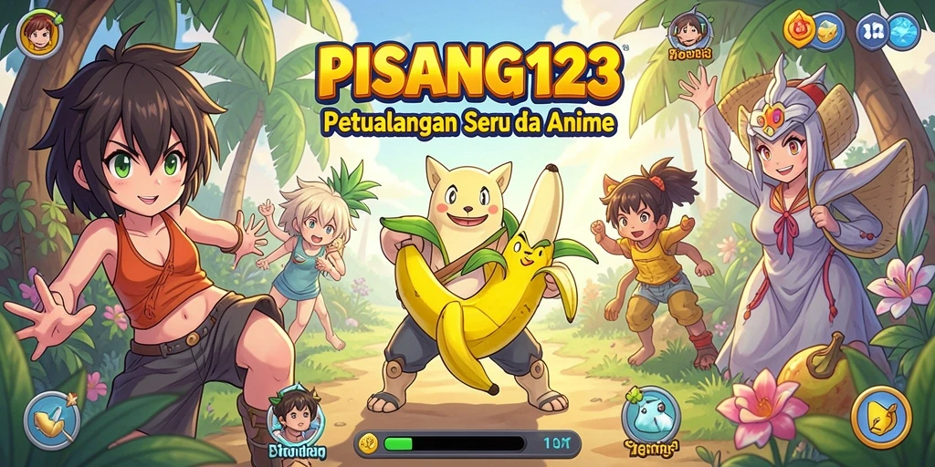 Tampilan gameplay PISANG123 yang penuh warna dan karakter menarik.